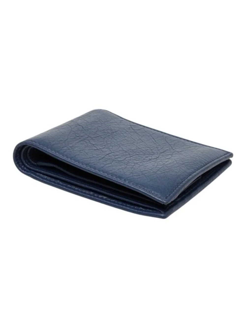 Balenciaga Square Coin Wallet Bifold Compact Navy Leather